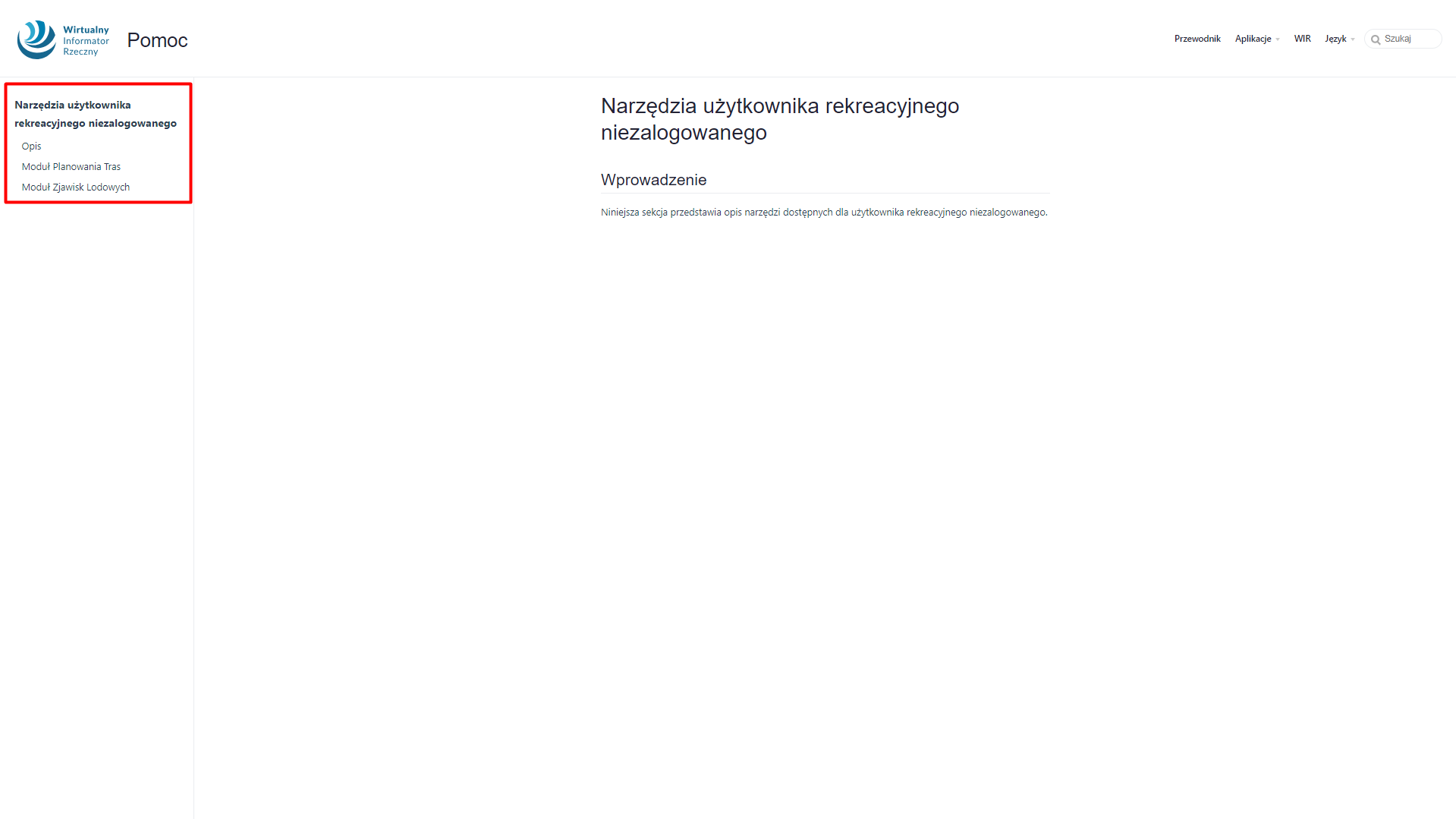 menu boczne