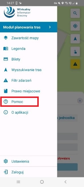 Pomoc w module planowania tras Moduł offline